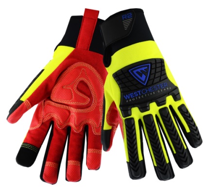R2™ Safety Rigger Synthetic Leather Double Palm with Silicone Grip and Fabric Back - Gloves